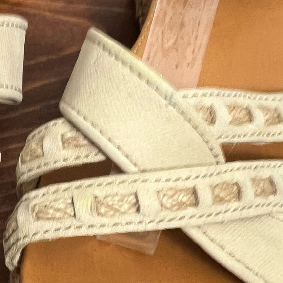 UGG Mairi Espadrille Wedge Buckle Strap Leather Sandal Neutral Boho Comfort 8.5 - Picture 3 of 14